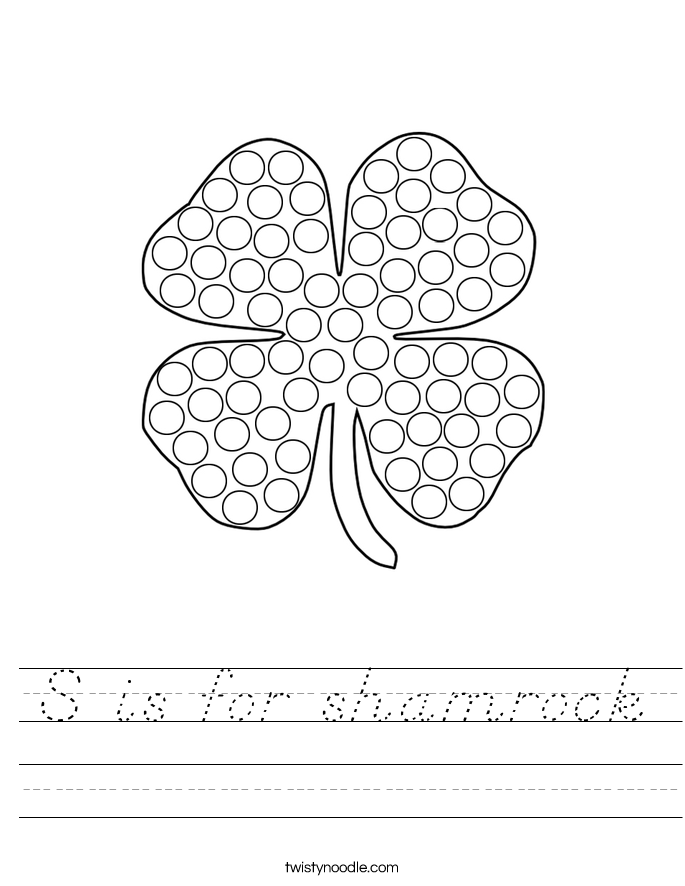 S is for shamrock Worksheet