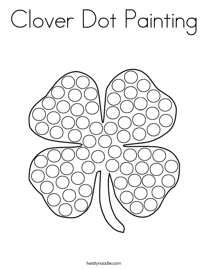 Clover Dot Painting Coloring Page