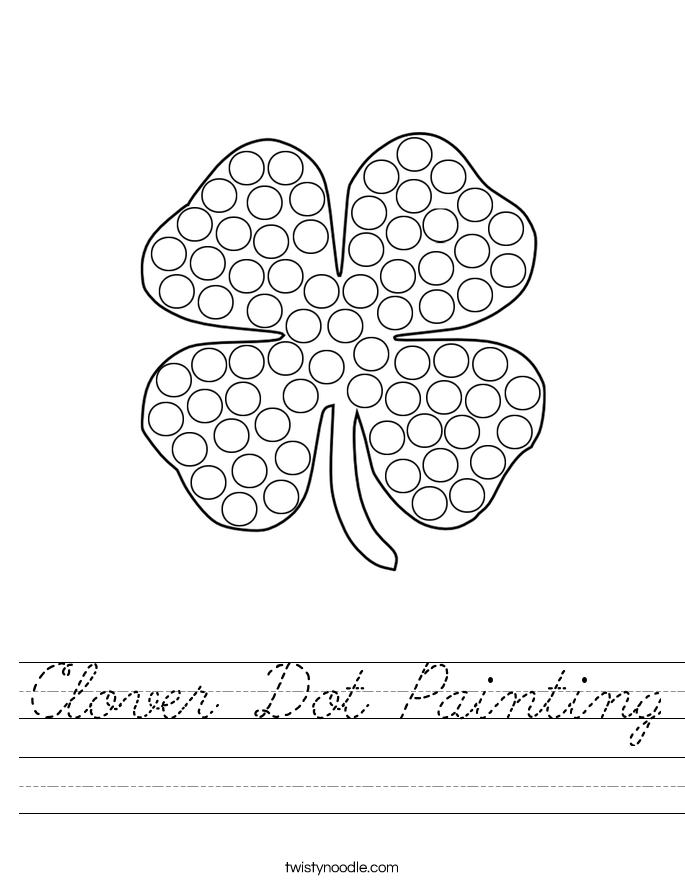 Clover Dot Painting Worksheet