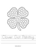 Clover Dot Painting Worksheet