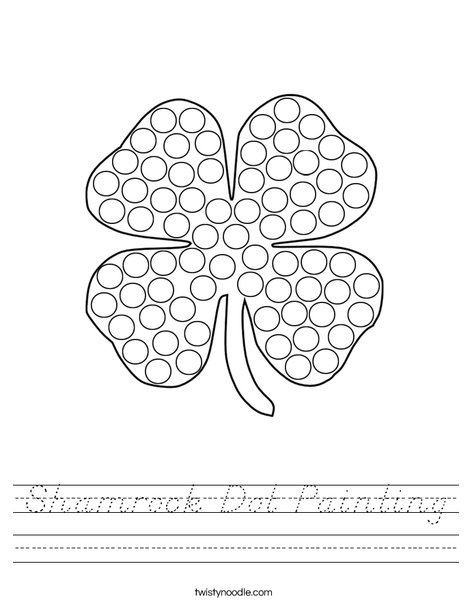Shamrock Dot Painting Worksheet
