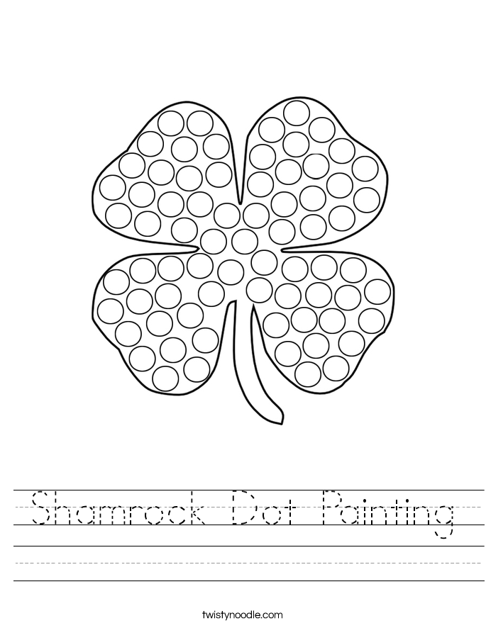 Shamrock Dot Painting Worksheet