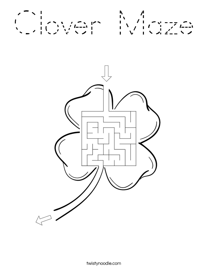 Clover Maze Coloring Page