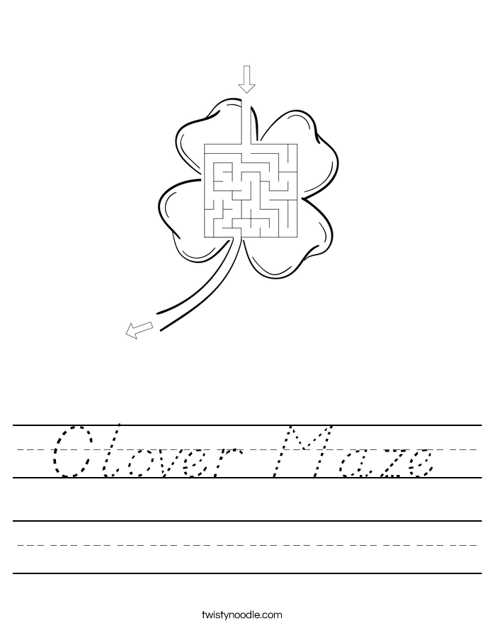 Clover Maze Worksheet