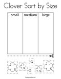 Clover Sort by Size Coloring Page