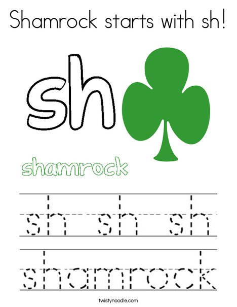 Shamrock starts with sh! Coloring Page