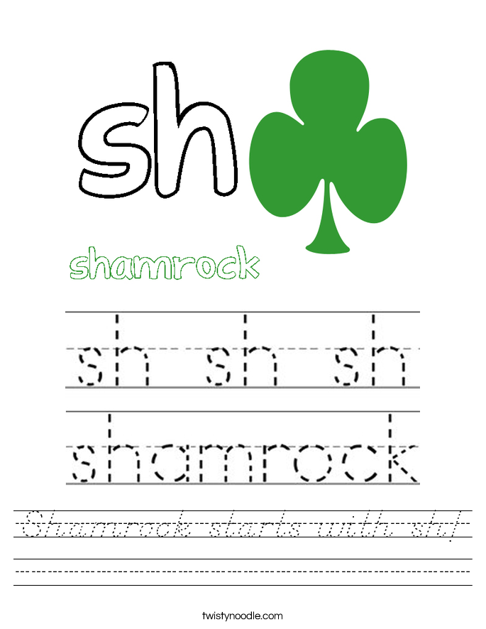 Shamrock starts with sh! Worksheet