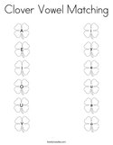 Clover Vowel Matching Coloring Page