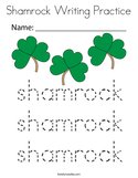 Shamrock Writing Practice Coloring Page