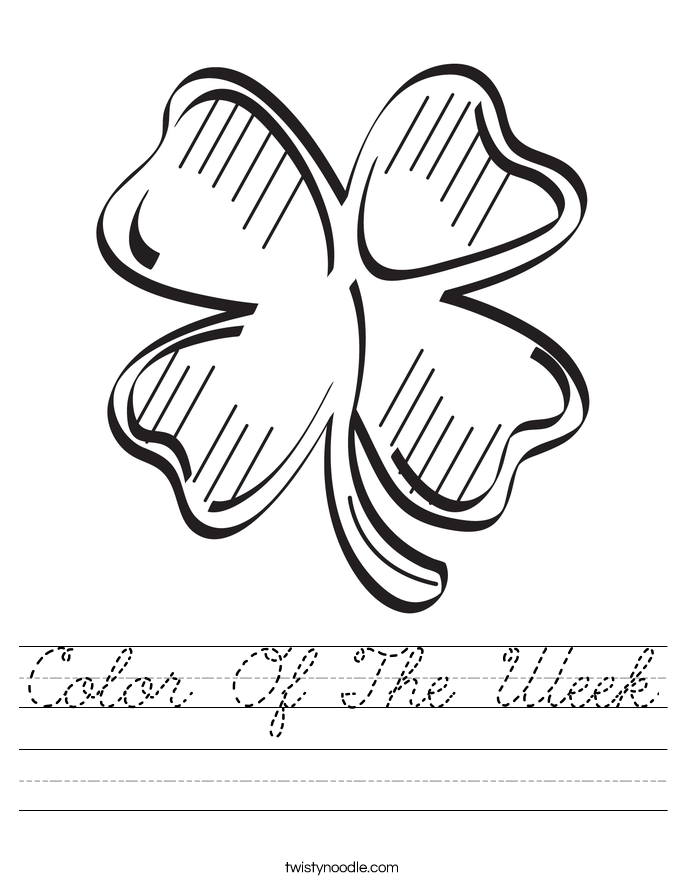 Color Of The Week Worksheet
