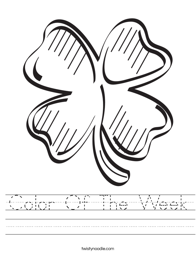Color Of The Week Worksheet