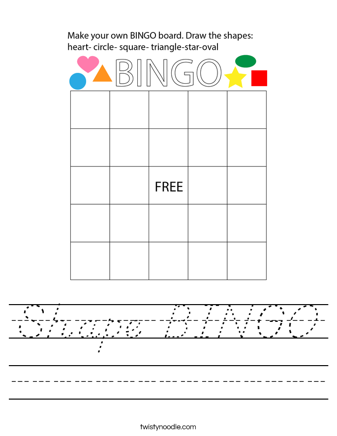 Shape BINGO Worksheet