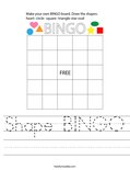 Shape BINGO Worksheet