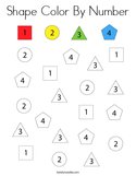 Shape Color By Number Coloring Page