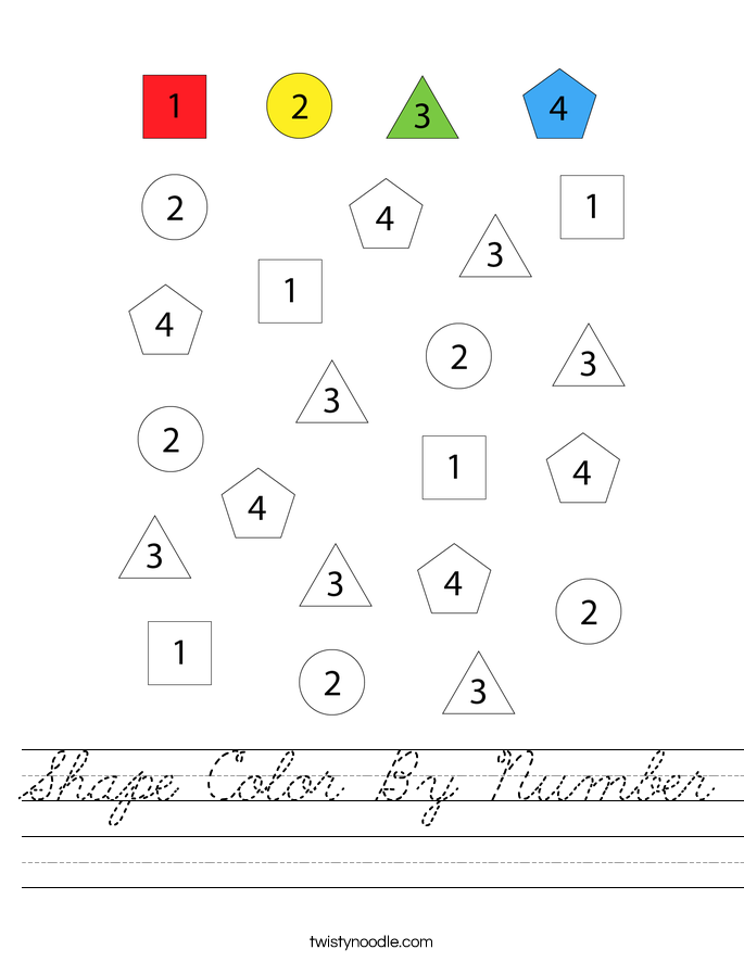 Shape Color By Number Worksheet