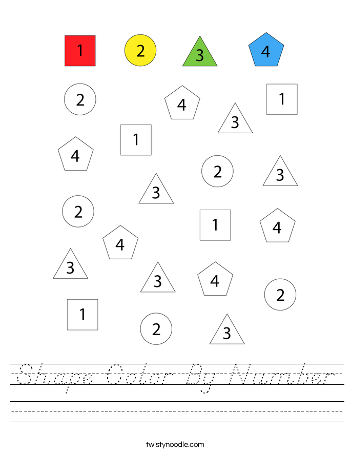 Shape Color By Number Worksheet