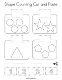 Shape Counting Cut and Paste Coloring Page