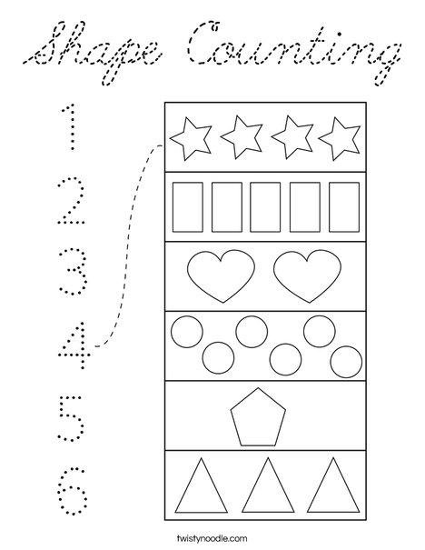 Shape Counting Coloring Page