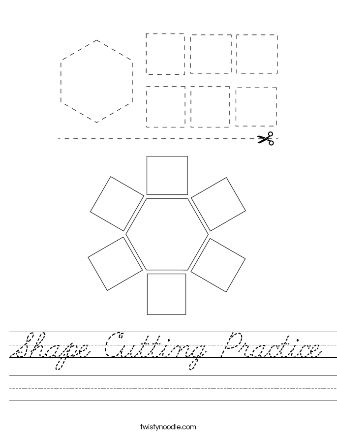 Shape Cutting Practice Worksheet
