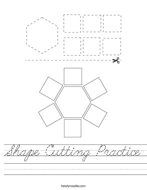 Shape Cutting Practice Worksheet