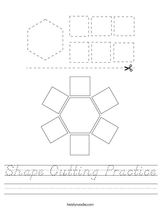 Shape Cutting Practice Worksheet
