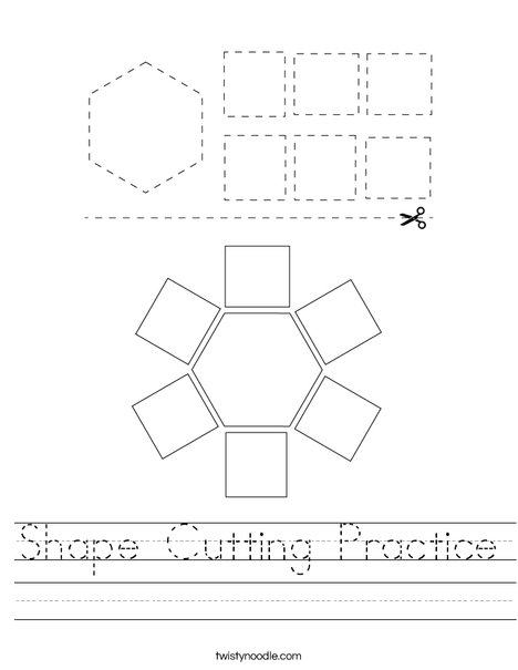 shape cutting practice worksheet twisty noodle