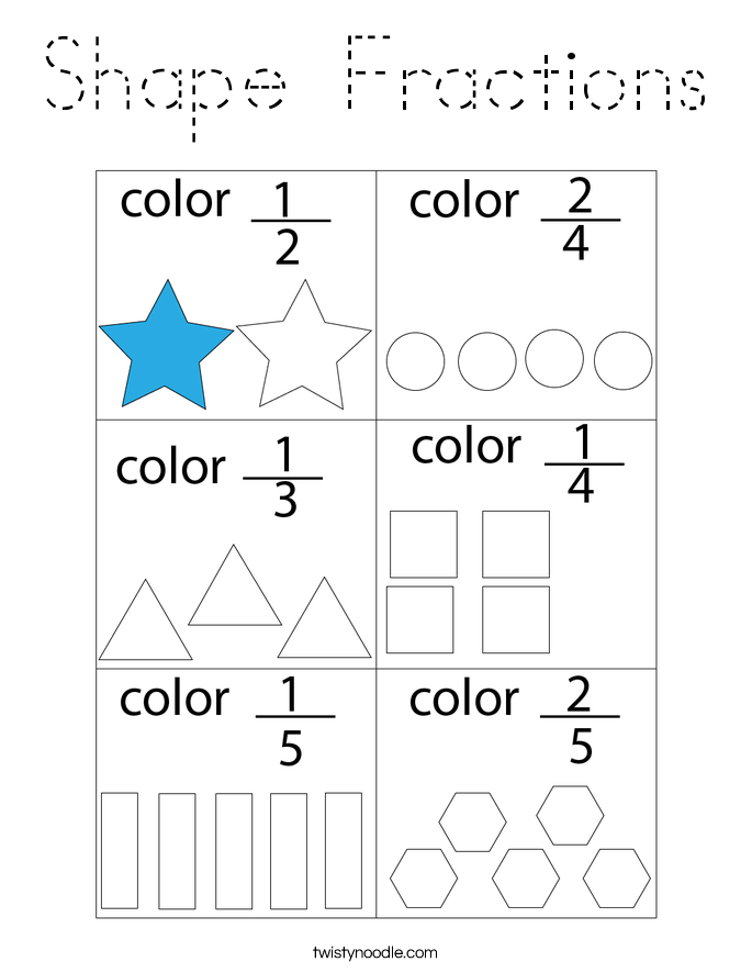 Shape Fractions Coloring Page