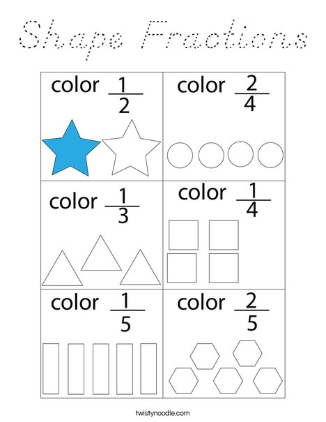 Shape Fractions Coloring Page