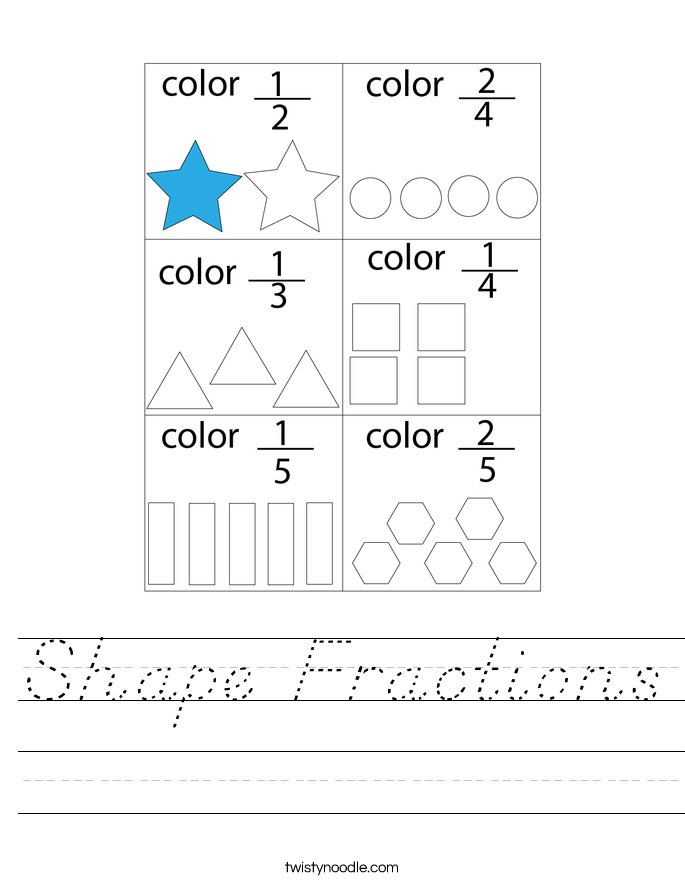 Shape Fractions Worksheet