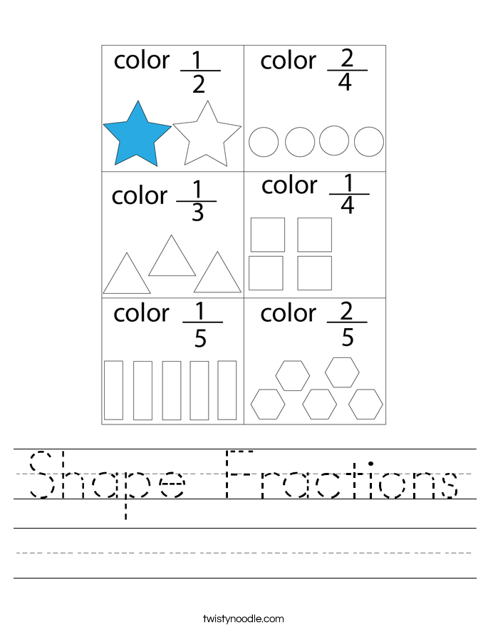 Shape Fractions Worksheet