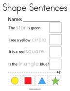 Shape Sentences Coloring Page