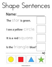 Shape Sentences Coloring Page
