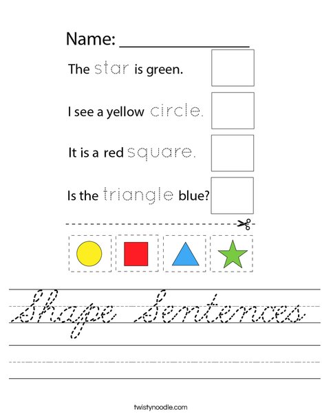 Shape Sentences Worksheet