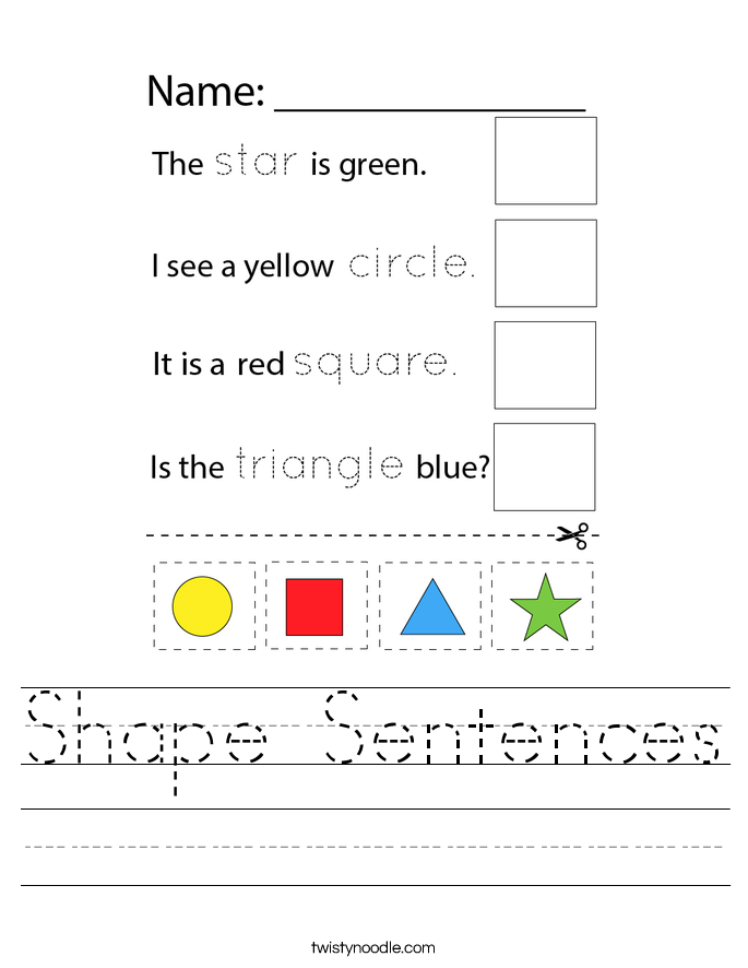 Shape Sentences Worksheet