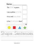 Shape Sentences Worksheet