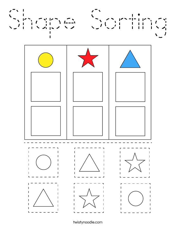 Shape Sorting Coloring Page