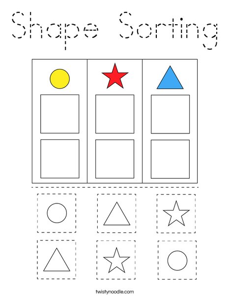 Shape Sorting Coloring Page
