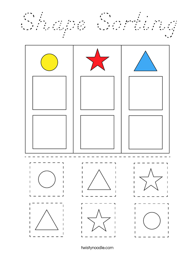 Shape Sorting Coloring Page