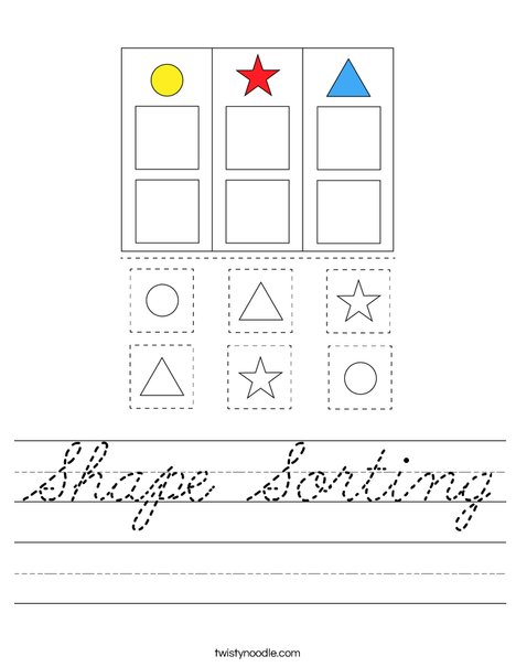 Shape Sorting Worksheet