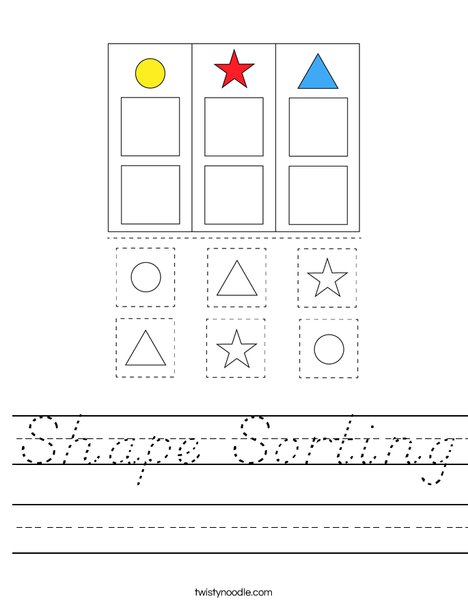 Shape Sorting Worksheet