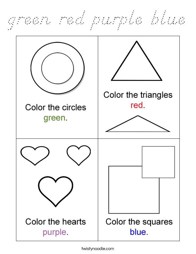 green red purple blue Coloring Page