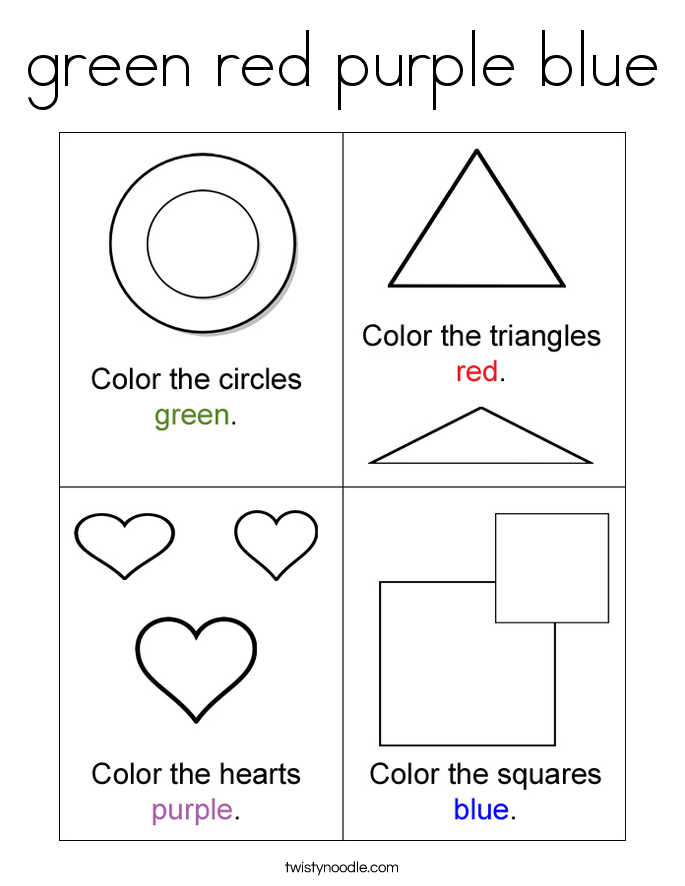 green red purple blue Coloring Page