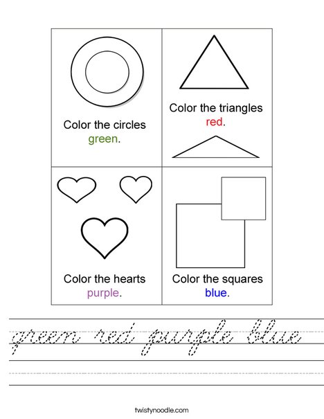 Shapes and Colors Worksheet