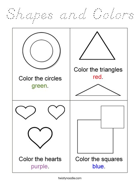 Shapes and Colors Coloring Page