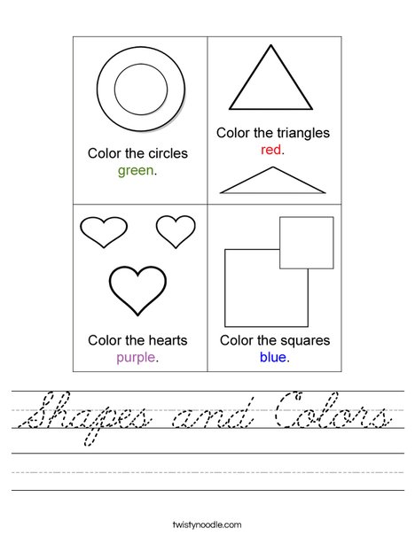 Shapes and Colors Worksheet