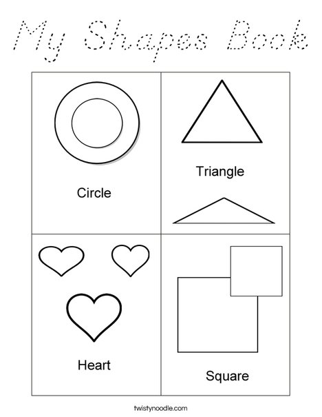 Shapes Mini Book Coloring Page