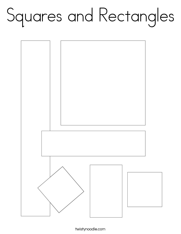 Squares and Rectangles Coloring Page