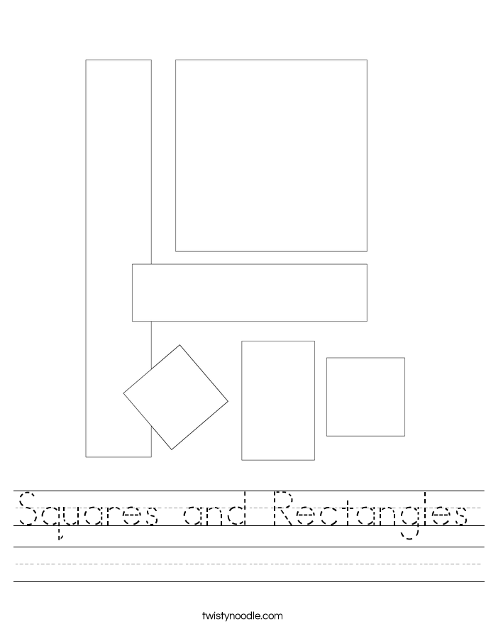 Squares and Rectangles Worksheet - Twisty Noodle