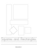 Squares and Rectangles Worksheet