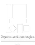 Squares and Rectangles Handwriting Sheet